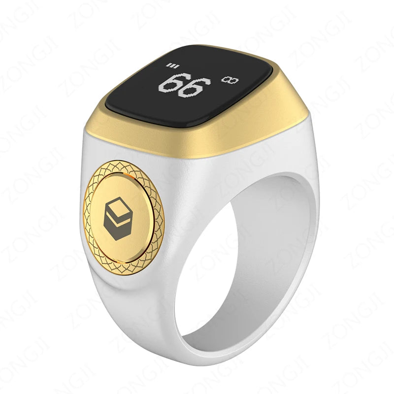 2026 Bague Zikr Intelligente – Tasbih Digital avec Vibration & Qibla