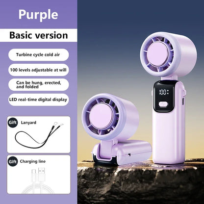 Ventilateur Portable Rechargeable – Refroidissement Rapide Turbo 100 Vitesses