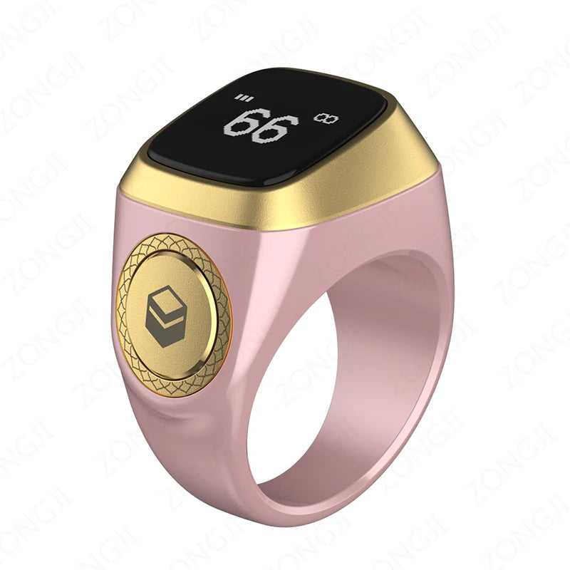 2026 Bague Zikr Intelligente – Tasbih Digital avec Vibration & Qibla