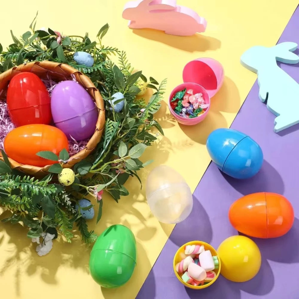 Œufs cadeau  de Pâques à Remplir – Œufs Plastique Colorés pour Bonbons
