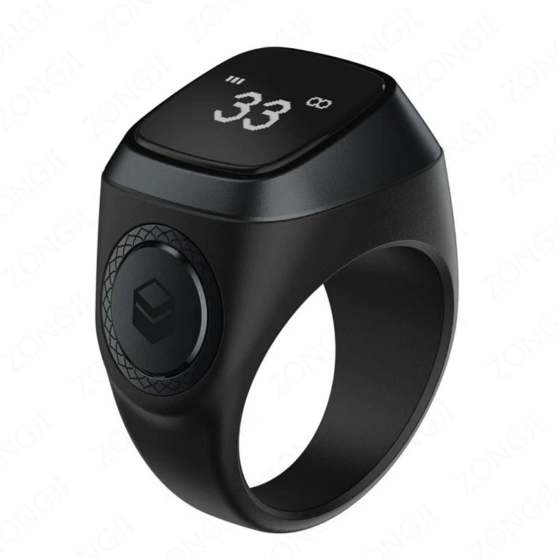 2026 Bague Zikr Intelligente – Tasbih Digital avec Vibration & Qibla