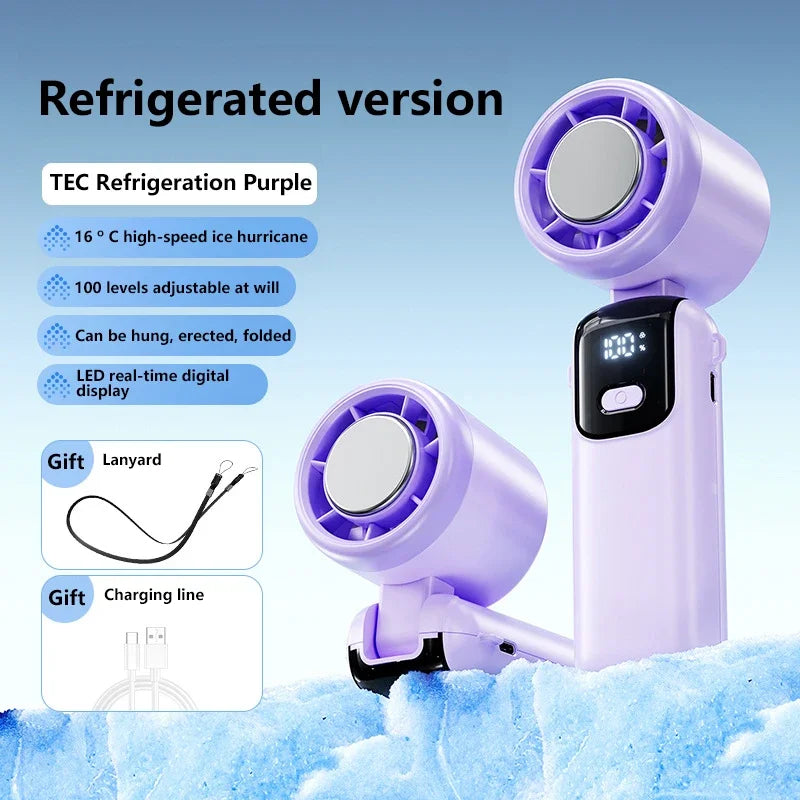 Ventilateur Portable Rechargeable – Refroidissement Rapide Turbo 100 Vitesses