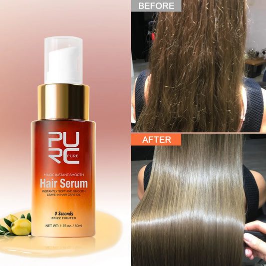 Sérum capillaire lissant sans rinçage – Huile légère nourrissante – Tous types de cheveux – 50 ml