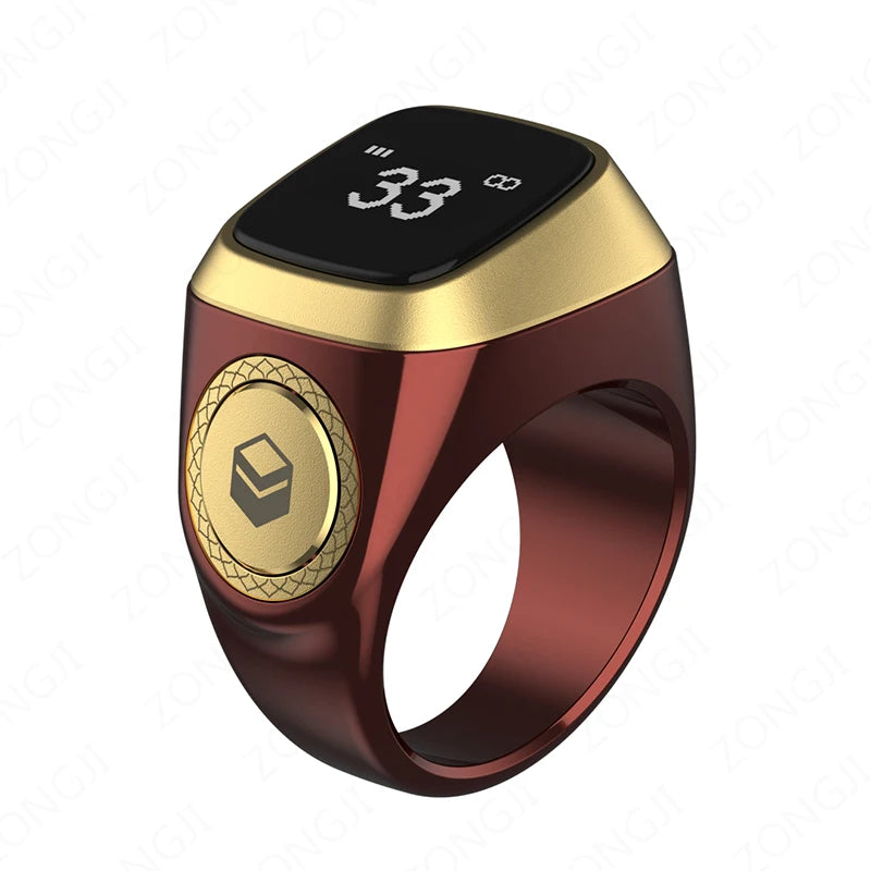 2026 Bague Zikr Intelligente – Tasbih Digital avec Vibration & Qibla