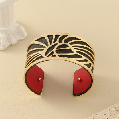 Bracelet Manchette C-Shape Doré – Acier Inoxydable Femme