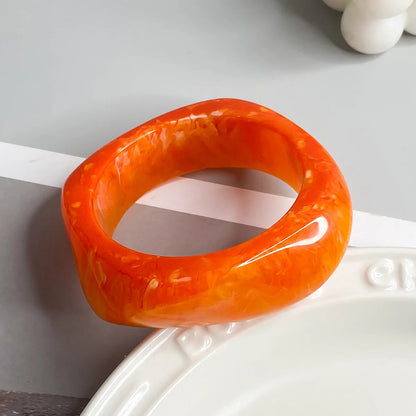 Bracelet Manchette Résine Vintage – Style Punk Géométrique