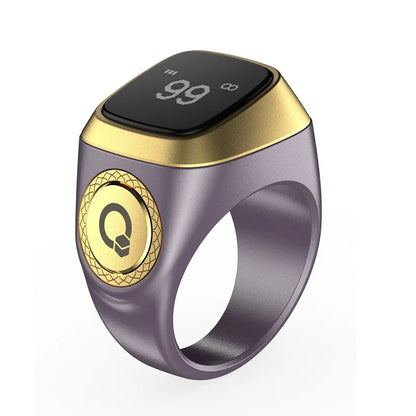 2026 Bague Zikr Intelligente – Tasbih Digital avec Vibration & Qibla