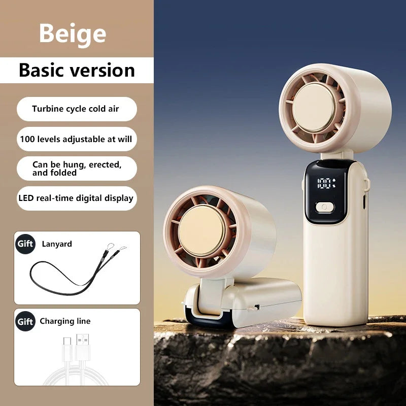 Ventilateur Portable Rechargeable – Refroidissement Rapide Turbo 100 Vitesses