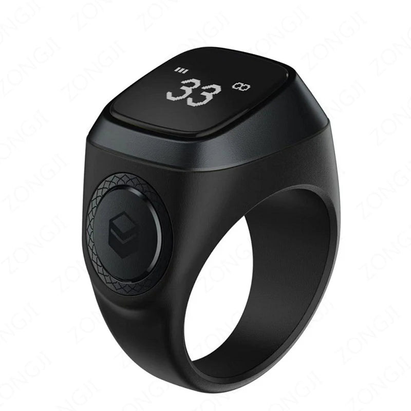 2026 Bague Zikr Intelligente – Tasbih Digital avec Vibration & Qibla